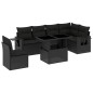 vidaXL Set de sofás de jardín 7 pzas con cojines ratán sintético negro vidaXL Set de sofás de jardín 7 pzas con cojines ratán sintético negro