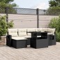 vidaXL Set de sofás de jardín 7 pzas con cojines ratán sintético negro vidaXL Set de sofás de jardín 7 pzas con cojines ratán sintético negro