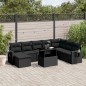 vidaXL Set de sofás de jardín 8 piezas y cojines ratán sintético negro vidaXL Set de sofás de jardín 8 piezas y cojines ratán sintético negro