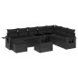 vidaXL Set de sofás de jardín 8 piezas y cojines ratán sintético negro vidaXL Set de sofás de jardín 8 piezas y cojines ratán sintético negro