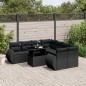 vidaXL Set de sofás de jardín 8 piezas y cojines ratán sintético negro vidaXL Set de sofás de jardín 8 piezas y cojines ratán sintético negro