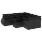vidaXL Set de sofás de jardín 8 piezas y cojines ratán sintético negro vidaXL Set de sofás de jardín 8 piezas y cojines ratán sintético negro