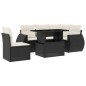 vidaXL Set de sofás de jardín 6 piezas y cojines ratán sintético negro vidaXL Set de sofás de jardín 6 piezas y cojines ratán sintético negro