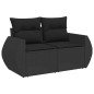 vidaXL Set de sofás de jardín 7 pzas con cojines ratán sintético negro vidaXL Set de sofás de jardín 7 pzas con cojines ratán sintético negro