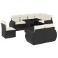 vidaXL Set de sofás de jardín 8 piezas y cojines ratán sintético negro vidaXL Set de sofás de jardín 8 piezas y cojines ratán sintético negro