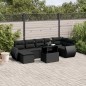 vidaXL Set de sofás de jardín 8 piezas y cojines ratán sintético negro vidaXL Set de sofás de jardín 8 piezas y cojines ratán sintético negro
