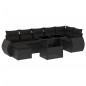 vidaXL Set de sofás de jardín 8 piezas y cojines ratán sintético negro vidaXL Set de sofás de jardín 8 piezas y cojines ratán sintético negro