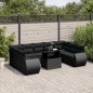 vidaXL Set de sofás de jardín 10 pzas cojines ratán sintético negro vidaXL Set de sofás de jardín 10 pzas cojines ratán sintético negro