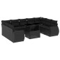 vidaXL Set de sofás de jardín 10 pzas cojines ratán sintético negro vidaXL Set de sofás de jardín 10 pzas cojines ratán sintético negro