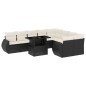 vidaXL Set de sofás de jardín 10 pzas cojines ratán sintético negro vidaXL Set de sofás de jardín 10 pzas cojines ratán sintético negro
