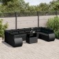 vidaXL Set de sofás de jardín 11 pzas y cojines ratán sintético negro vidaXL Set de sofás de jardín 11 pzas y cojines ratán sintético negro