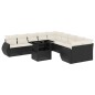vidaXL Set de sofás de jardín 11 pzas y cojines ratán sintético negro vidaXL Set de sofás de jardín 11 pzas y cojines ratán sintético negro