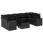 vidaXL Set de sofás de jardín 8 piezas y cojines ratán sintético negro vidaXL Set de sofás de jardín 8 piezas y cojines ratán sintético negro