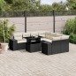 vidaXL Set de sofás de jardín 8 piezas y cojines ratán sintético negro vidaXL Set de sofás de jardín 8 piezas y cojines ratán sintético negro