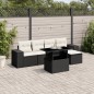 vidaXL Set de sofás de jardín 6 piezas y cojines ratán sintético negro vidaXL Set de sofás de jardín 6 piezas y cojines ratán sintético negro