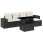 vidaXL Set de sofás de jardín 6 piezas y cojines ratán sintético negro vidaXL Set de sofás de jardín 6 piezas y cojines ratán sintético negro