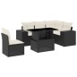 vidaXL Set de sofás de jardín 6 piezas y cojines ratán sintético negro vidaXL Set de sofás de jardín 6 piezas y cojines ratán sintético negro