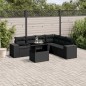 vidaXL Set de sofás de jardín 7 pzas con cojines ratán sintético negro vidaXL Set de sofás de jardín 7 pzas con cojines ratán sintético negro