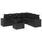 vidaXL Set de sofás de jardín 7 pzas con cojines ratán sintético negro vidaXL Set de sofás de jardín 7 pzas con cojines ratán sintético negro