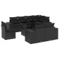 vidaXL Set de sofás de jardín 8 piezas y cojines ratán sintético negro vidaXL Set de sofás de jardín 8 piezas y cojines ratán sintético negro