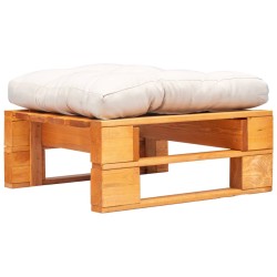 vidaXL Otomana de palets de jardín con cojín arena madera marrón miel