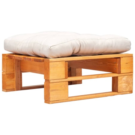 vidaXL Otomana de palets de jardín con cojín arena madera marrón miel