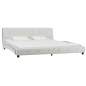 vidaXL Cama con colchón viscoelástico cuero sintético blanco 180x200cm vidaXL Cama con colchón viscoelástico cuero sintético blanco 180x200cm