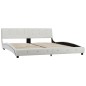 vidaXL Cama con colchón viscoelástico cuero sintético blanco 180x200cm vidaXL Cama con colchón viscoelástico cuero sintético blanco 180x200cm