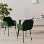 vidaXL Sillas de comedor 2 unidades terciopelo verde oscuro vidaXL Sillas de comedor 2 unidades terciopelo verde oscuro