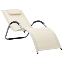 vidaXL Tumbonas 2 unidades textilene crema y gris