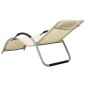 vidaXL Tumbonas 2 unidades textilene crema y gris vidaXL Tumbonas 2 unidades textilene crema y gris