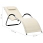 vidaXL Tumbonas 2 unidades textilene crema y gris vidaXL Tumbonas 2 unidades textilene crema y gris