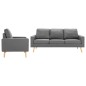 vidaXL Conjunto de sofás de 2 piezas tela gris claro vidaXL Conjunto de sofás de 2 piezas tela gris claro