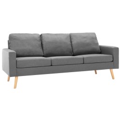 vidaXL Conjunto de sofás de 2 piezas tela gris claro