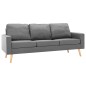 vidaXL Conjunto de sofás de 2 piezas tela gris claro vidaXL Conjunto de sofás de 2 piezas tela gris claro