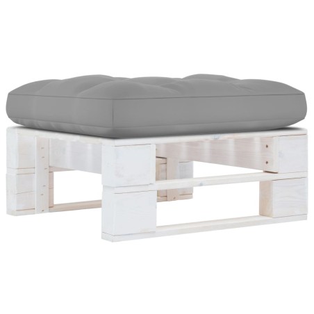 vidaXL Otomana de jardín de palets madera de pino impregnada blanca