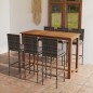 vidaXL Conjunto de bar para jardín 7 piezas con cojines gris vidaXL Conjunto de bar para jardín 7 piezas con cojines gris