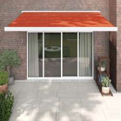 vidaXL Toldo retráctil aluminio y tela naranja y marrón 3,5x2,5 m
