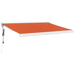 vidaXL Toldo retráctil aluminio y tela naranja y marrón 3,5x2,5 m