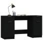vidaXL Escritorio con armario lateral madera contrachapada negro vidaXL Escritorio con armario lateral madera contrachapada negro