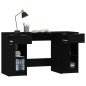 vidaXL Escritorio con armario lateral madera contrachapada negro vidaXL Escritorio con armario lateral madera contrachapada negro