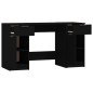 vidaXL Escritorio con armario lateral madera contrachapada negro vidaXL Escritorio con armario lateral madera contrachapada negro