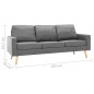 vidaXL Conjunto de sofás de 2 piezas tela gris claro vidaXL Conjunto de sofás de 2 piezas tela gris claro