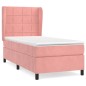 vidaXL Cama box spring con colchón terciopelo rosa 80x200 cm vidaXL Cama box spring con colchón terciopelo rosa 80x200 cm