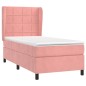 vidaXL Cama box spring con colchón terciopelo rosa 80x200 cm vidaXL Cama box spring con colchón terciopelo rosa 80x200 cm