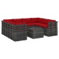 vidaXL Muebles de palets para jardín 9 pzas cojines madera maciza pino vidaXL Muebles de palets para jardín 9 pzas cojines madera maciza pino