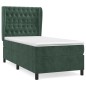 vidaXL Cama box spring con colchón terciopelo verde oscuro 80x200 cm vidaXL Cama box spring con colchón terciopelo verde oscuro 80x200 cm