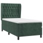 vidaXL Cama box spring con colchón terciopelo verde oscuro 80x200 cm vidaXL Cama box spring con colchón terciopelo verde oscuro 80x200 cm