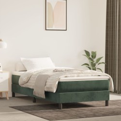 vidaXL Colchón muelles ensacados terciopelo verde oscuro 80x200x20 cm