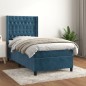 vidaXL Cama box spring con colchón terciopelo azul oscuro 80x200 cm vidaXL Cama box spring con colchón terciopelo azul oscuro 80x200 cm